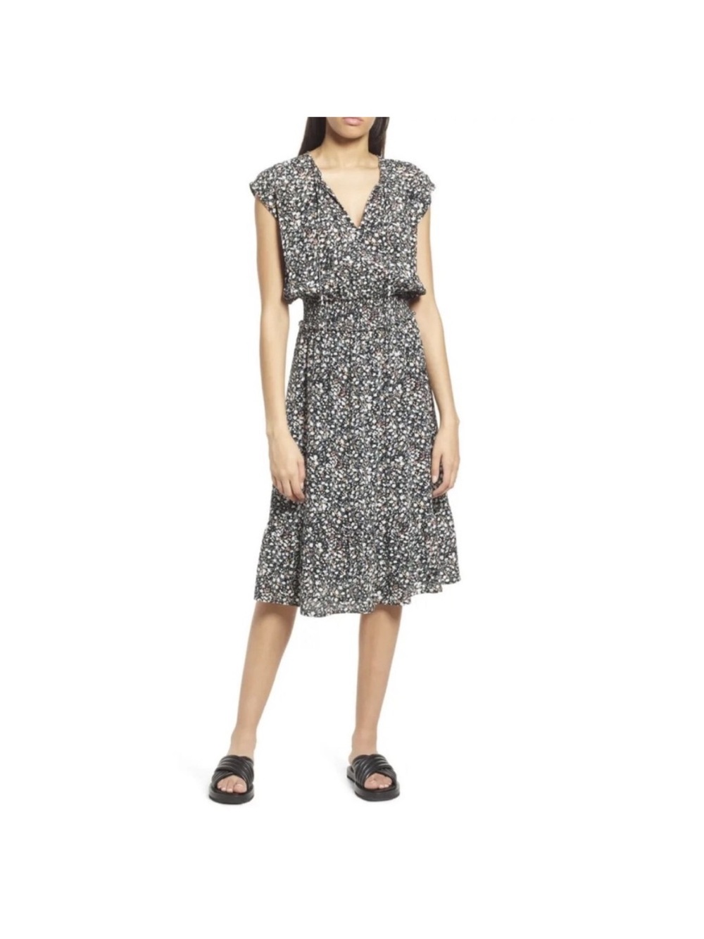 Rails Ashlyn Floral Midi Dress in Ivy, Size XS